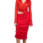 Hand-knitted wrap top