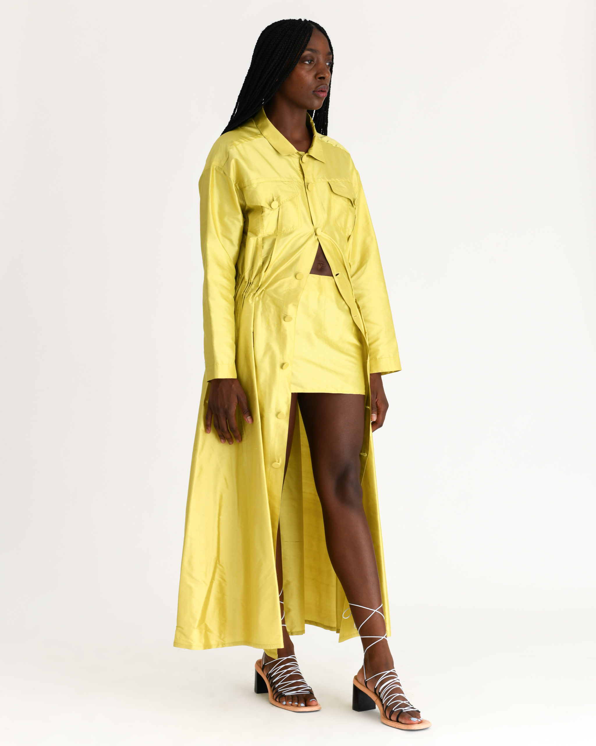 Silk trench coat
